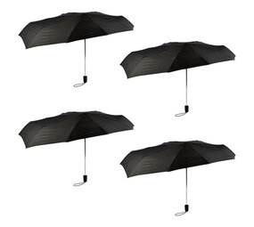 Discountershop 4x Strong Black Folding Umbrellas - Storm Resistant, 97 cm Diameter, 61.5 cm Length, Polyester and Aluminum. Discountershop 4x Strong Black Folding Umbrellas - Storm Resistant, 97 cm Diameter, 61.5 cm Length, Polyester and Aluminum.