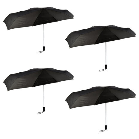 Discountershop 4x Strong Black Folding Umbrellas - Storm Resistant, 97 cm Diameter, 61.5 cm Length, Polyester and Aluminum. Discountershop 4x Strong Black Folding Umbrellas - Storm Resistant, 97 cm Diameter, 61.5 cm Length, Polyester and Aluminum.