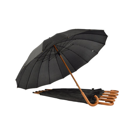 Discountershop Compacte Bescherming: 6x Zwart-Witte Paraplu's met Houten Stok - Duurzaam en Opvouwbaar - Voor Volwassenen & Unisex - 102cm Diameter Discountershop Compacte Bescherming: 6x Zwart-Witte Paraplu's met Houten Stok - Duurzaam en Opvouwbaar - Voor Volwassenen & Unisex - 102cm Diameter