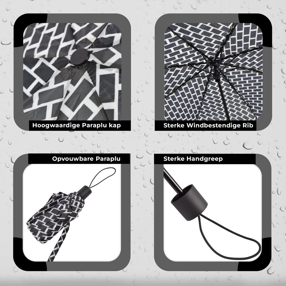 Discountershop Sturdy Folding Umbrella - Windproof and Sunproof - Black & Silver - Size: approx. 90cm x 53cm Discountershop Sturdy Folding Umbrella - Windproof and Sunproof - Black & Silver - Size: approx. 90cm x 53cm