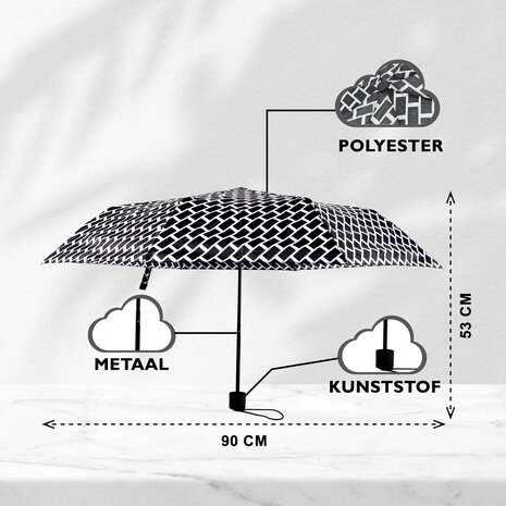 Discountershop Sturdy Folding Umbrella - Windproof and Sunproof - Black & Silver - Size: approx. 90cm x 53cm Discountershop Sturdy Folding Umbrella - Windproof and Sunproof - Black & Silver - Size: approx. 90cm x 53cm