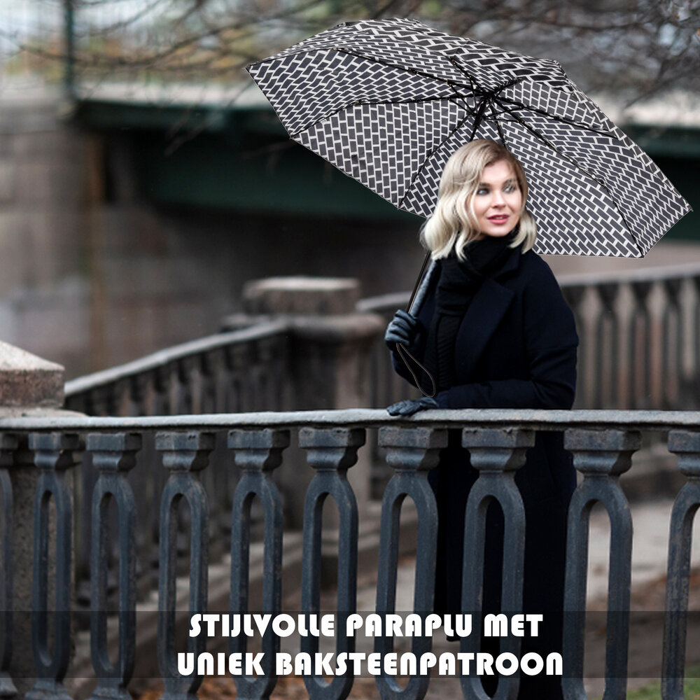 Discountershop Stevige Opvouwbare Paraplu - Windproof en Zonwerend - Zwart & Zilver - Formaat: ca. 90cm x 53cm Discountershop Stevige Opvouwbare Paraplu - Windproof en Zonwerend - Zwart & Zilver - Formaat: ca. 90cm x 53cm