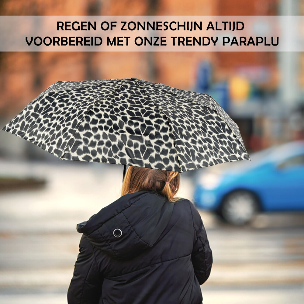Discountershop Ultieme Bescherming tegen Storm en Regen - Opvouwbare Paraplu - Beige & Zwart - 53cm x 90cm - Lichtgewicht Discountershop Ultieme Bescherming tegen Storm en Regen - Opvouwbare Paraplu - Beige & Zwart - 53cm x 90cm - Lichtgewicht