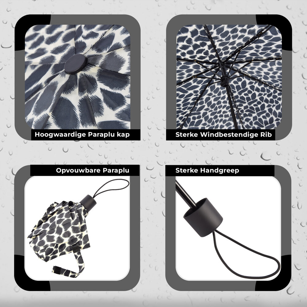 Discountershop Ultieme Bescherming tegen Storm en Regen - Opvouwbare Paraplu - Beige & Zwart - 53cm x 90cm - Lichtgewicht Discountershop Ultieme Bescherming tegen Storm en Regen - Opvouwbare Paraplu - Beige & Zwart - 53cm x 90cm - Lichtgewicht