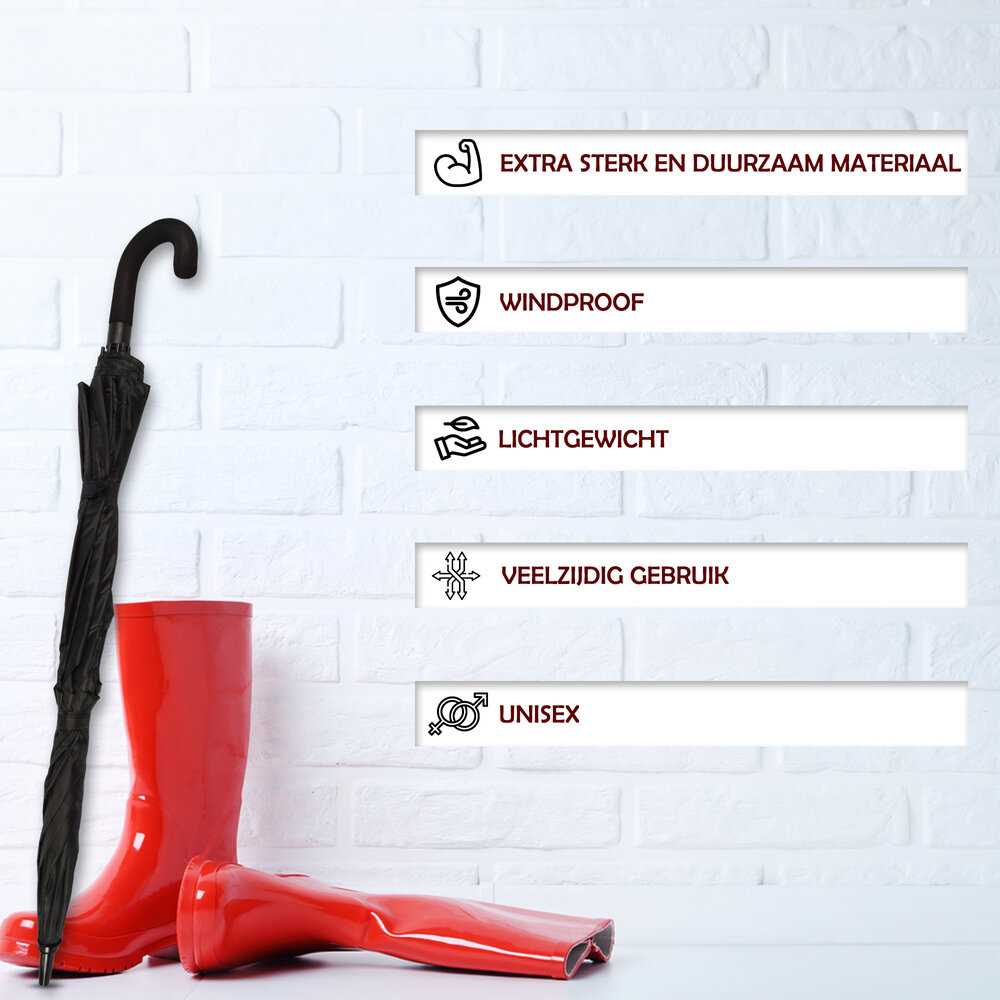 Discountershop Single Storm Umbrella: Large, Sturdy, Automatic - 130 cm Diameter - Polyester