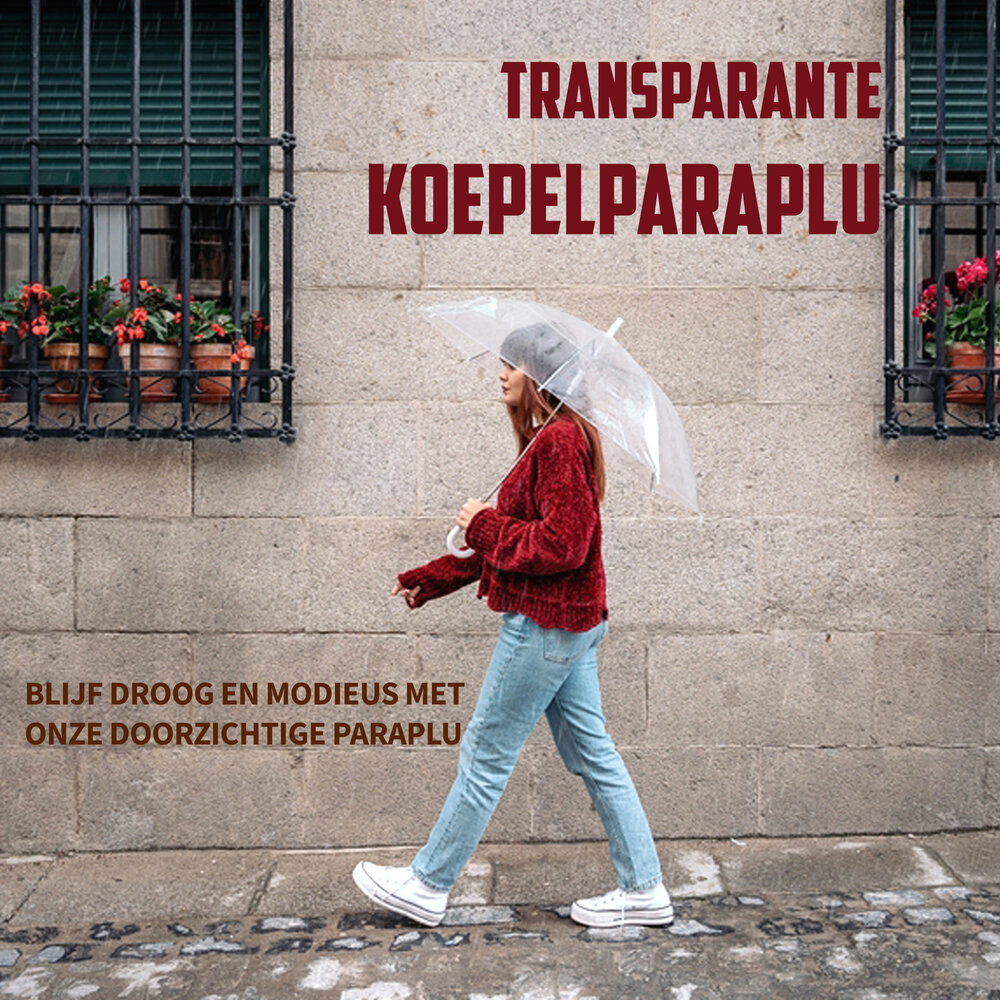 Merkloos Automatic Umbrella | Transparent & White | Unisex Use | 98 cm Diameter | Aluminum And Plastic | Ideal For All Ages | Withstands Strong Wind Sun And Rain | Perfect For Daily Use