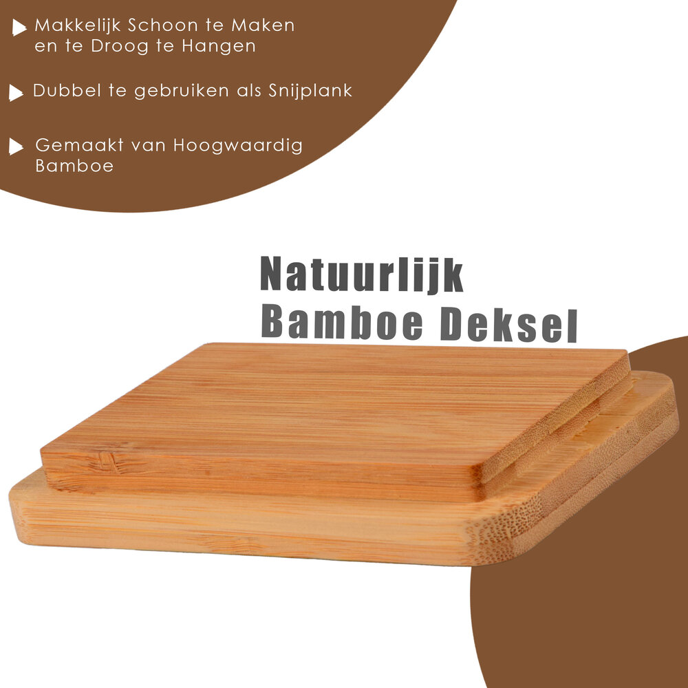 Discountershop Botervloot met Bamboe Deksel | Incl. RVS Botermes | Wit & Beige | 14 cm x 9.5 cm x 8.5 cm | Ideaal voor Huishouden en Camping | Stijvolle Vershoudbakje | Opslagdoos voor Boter Discountershop Botervloot met Bamboe Deksel | Incl. RVS Botermes | Wit & Beige | 14 cm x 9.5 cm x 8.5 cm | Ideaal voor Huishouden en Camping | Stijvolle Vershoudbakje | Opslagdoos voor Boter