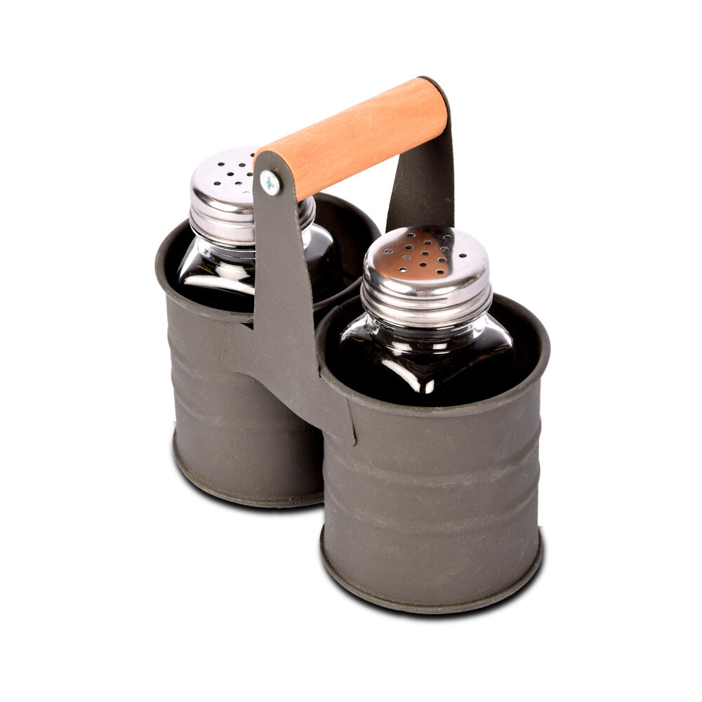 Discountershop Take your Cooking to the Next Level with an Elegant Dark Gray Salt and Pepper Mill Set with 4 Holders and 8 Spreaders Discountershop Take your Cooking to the Next Level with an Elegant Dark Gray Salt and Pepper Mill Set with 4 Holders and 8 Spreaders