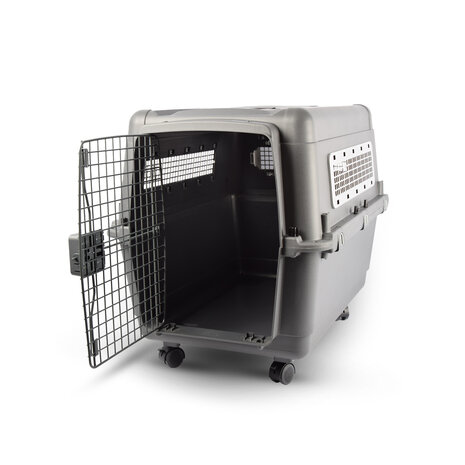 Discountershop Stevige Draagbox | Transport Bench Hond | 80cm x 65.5cm x 56cm | Donkergrijs | 2 Handvaten | Deur met Draaivergrendeling | 2 Verwijderbare Bakjes | Ventilatie Opening | Kunststof/Metalen Discountershop Stevige Draagbox | Transport Bench Hond | 80cm x 65.5cm x 56cm | Donkergrijs | 2 Handvaten | Deur met Draaivergrendeling | 2 Verwijderbare Bakjes | Ventilatie Opening | Kunststof/Metalen