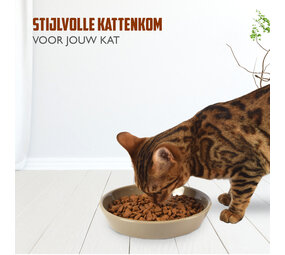 Discountershop Ceramic Cat Water Bowl | Cat Food Bowl | Round Water Bowl | Taupe | 20cm x 20cm x 3.5cm | Easy to Clean | Non-Slip | Dishwasher Safe | 500ml Discountershop Ceramic Cat Water Bowl | Cat Food Bowl | Round Water Bowl | Taupe | 20cm x 20cm x 3.5cm | Easy to Clean | Non-Slip | Dishwasher Safe | 500ml