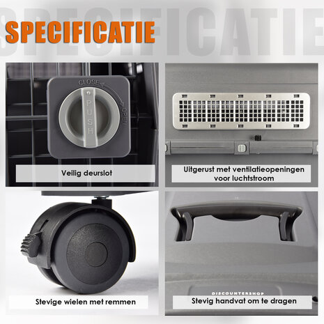 Discountershop Stevige Draagbox | Transport Bench Hond | 80cm x 65.5cm x 56cm | Donkergrijs | 2 Handvaten | Deur met Draaivergrendeling | 2 Verwijderbare Bakjes | Ventilatie Opening | Kunststof/Metalen Discountershop Stevige Draagbox | Transport Bench Hond | 80cm x 65.5cm x 56cm | Donkergrijs | 2 Handvaten | Deur met Draaivergrendeling | 2 Verwijderbare Bakjes | Ventilatie Opening | Kunststof/Metalen