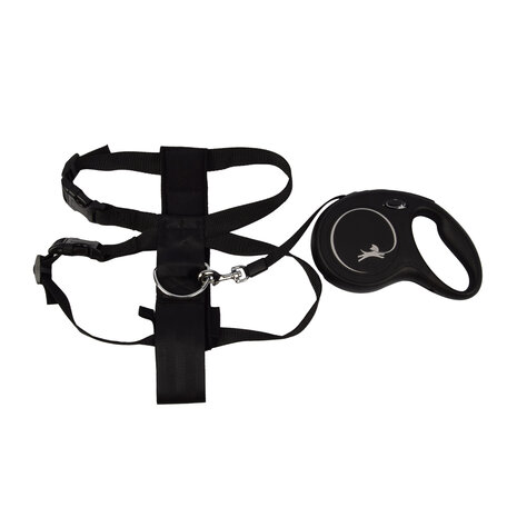 Merkloos Flexi Leash en Harnas voor Hond | Maat M tot 25kg | Hondenriem 5 Meter met Comfortabel Remsysteem en Stabiele Tape | Nylon Hondenharnas met Klikgesp | Zwarte Lexi Hondenriem met Karabijnhaak Merkloos Flexi Leash en Harnas voor Hond | Maat M tot 25kg | Hondenriem 5 Meter met Comfortabel Remsysteem en Stabiele Tape | Nylon Hondenharnas met Klikgesp | Zwarte Lexi Hondenriem met Karabijnhaak