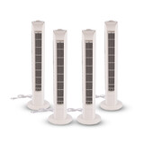 Merkloos White Floor Standing Fan Set of 4 | 78cm Height | 12cm Width |  45W | 220-240V/50Hz | 3 Speed and Oscillation | Ideal Bedroom Fan For Sound Sleep | Energy Saving Electric Fan | Cool Air Fan For Relaxed Mood