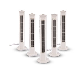 Merkloos Elegante 5 Stuks Wit Torenventilator | Krachtige Staande Ventilator met 3 Instelbare Snelheden & Oscillatie | 45W | 78cm Hoog | Breedte 12cm | 220-240V/50HZ | Luchtstroom Voor Kantoor En Thuis Merkloos Elegante 5 Stuks Wit Torenventilator | Krachtige Staande Ventilator met 3 Instelbare Snelheden & Oscillatie | 45W | 78cm Hoog | Breedte 12cm | 220-240V/50HZ | Luchtstroom Voor Kantoor En Thuis