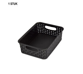 Discountershop Zwarte Opbergbox met Handvatten - Praktisch en Stijlvol - 20cm x 15cm x 6cm - 1 Stuk – Opbergmanden Discountershop Zwarte Opbergbox met Handvatten - Praktisch en Stijlvol - 20cm x 15cm x 6cm - 1 Stuk – Opbergmanden