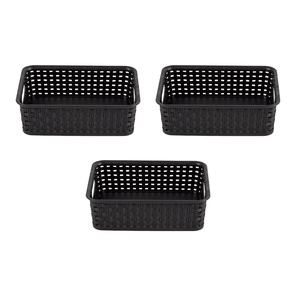 Discountershop 3x Mini Opbergmand | Opbergbakje |1,65 liter | Zwarte opberger 20 x 12 x 6 cm Rattan Discountershop 3x Mini Opbergmand | Opbergbakje |1,65 liter | Zwarte opberger 20 x 12 x 6 cm Rattan