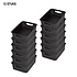 Dark baskets with Handles - Handy and Elegant - 20cm x 15cm x 6cm - 12 pieces - Storage Buckets Dark baskets with Handles - Handy and Elegant - 20cm x 15cm x 6cm - 12 pieces - Storage Buckets