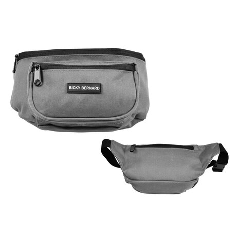 Bicky Bernard  Unisex Heuptasje Voor Telefoon | Crossbody Wandeltasje Voor Dames en Heren | Grijs | Nylon | 13cm x 30cm | Buiktasje met 3 Vakken | Heuptasje Voor Reizen Wandelen en Sport Bicky Bernard  Unisex Heuptasje Voor Telefoon | Crossbody Wandeltasje Voor Dames en Heren | Grijs | Nylon | 13cm x 30cm | Buiktasje met 3 Vakken | Heuptasje Voor Reizen Wandelen en Sport