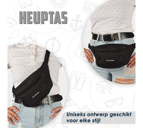 Bicky Bernard  Unisex Black Running Waist Bag | Bum Bag for Travel Hiking Sports | Crossbody Waist Pack For Phone and Passport | 13cm Height | 30cm Width | Nylon Hip Pack with 3 Compartments | Perfect For Unisex Use Bicky Bernard  Unisex Black Running Waist Bag | Bum Bag for Travel Hiking Sports | Crossbody Waist Pack For Phone and Passport | 13cm Height | 30cm Width | Nylon Hip Pack with 3 Compartments | Perfect For Unisex Use