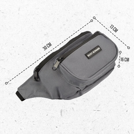 Bicky Bernard  Unisex Waterproof Bum Bag | Crossbody Runners Belt for Men and Women | Fits Smartphone & Passport | Grey Nylon Hiking Waist Pack with 3 Compartments | Stylish Running Phone Belt | 13cm x 30cm Bicky Bernard  Unisex Waterproof Bum Bag | Crossbody Runners Belt for Men and Women | Fits Smartphone & Passport | Grey Nylon Hiking Waist Pack with 3 Compartments | Stylish Running Phone Belt | 13cm x 30cm