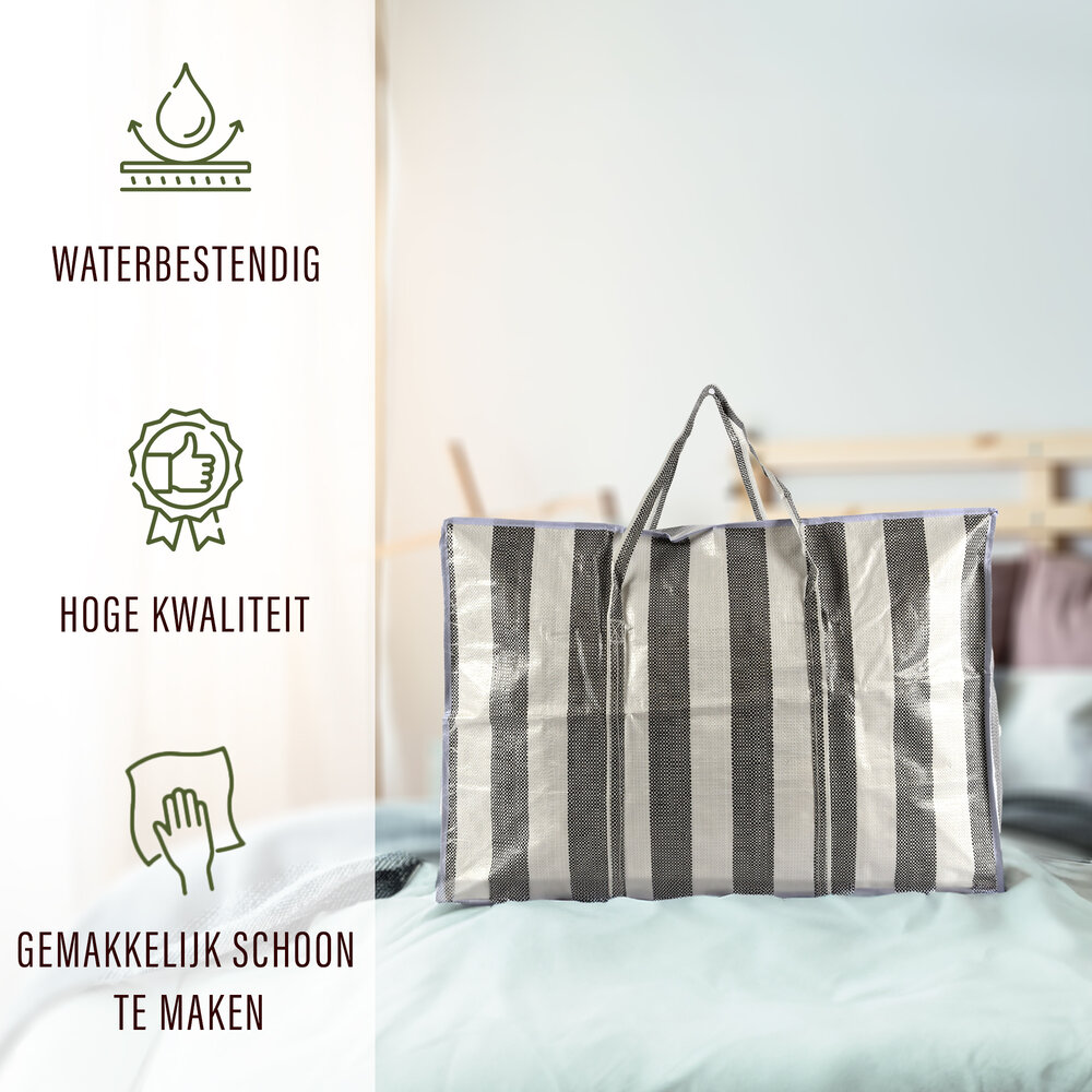 Discountershop Storage Bags For Duvets Set of 3 | 90 Liter Durable Polyester Clothing Bags With Zipper and Reinforced Handles | Ideal for Bedding Storage | 70cm x 48cm x 28cm | 20 kg Capacity Discountershop Storage Bags For Duvets Set of 3 | 90 Liter Durable Polyester Clothing Bags With Zipper and Reinforced Handles | Ideal for Bedding Storage | 70cm x 48cm x 28cm | 20 kg Capacity