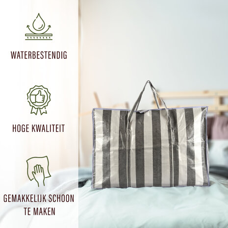 Discountershop Storage Bags For Duvets Set of 3 | 90 Liter Durable Polyester Clothing Bags With Zipper and Reinforced Handles | Ideal for Bedding Storage | 70cm x 48cm x 28cm | 20 kg Capacity Discountershop Storage Bags For Duvets Set of 3 | 90 Liter Durable Polyester Clothing Bags With Zipper and Reinforced Handles | Ideal for Bedding Storage | 70cm x 48cm x 28cm | 20 kg Capacity