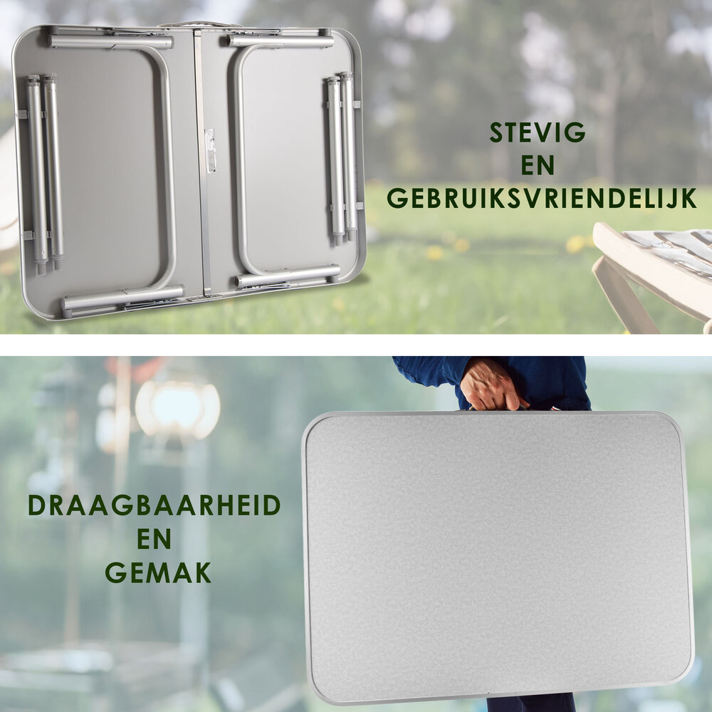 Discountershop Weerbestendige Buiten Klaptafel | 75cm x 55cm x 60cm | Campingtafel Inklapbare voor Buiten | Opvouwbare Tuintafel met Handvat | Stevige Aluminium en Kunststof | Klaptafel met 2 Verstelbare Hoogtes | Tuintafel Inklapbaar Geschikt voor 1-2 Personen Discountershop Weerbestendige Buiten Klaptafel | 75cm x 55cm x 60cm | Campingtafel Inklapbare voor Buiten | Opvouwbare Tuintafel met Handvat | Stevige Aluminium en Kunststof | Klaptafel met 2 Verstelbare Hoogtes | Tuintafel Inklapbaar Geschikt voor 1-2 Personen