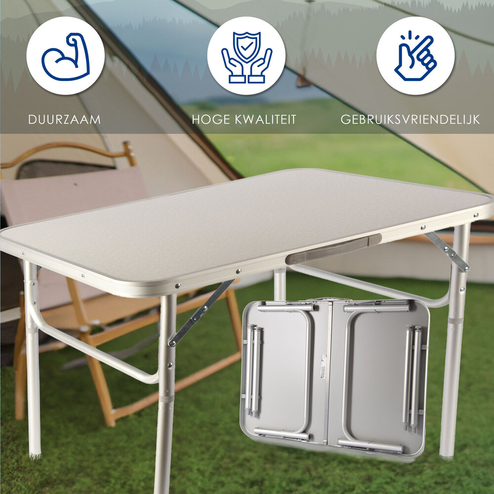 Discountershop Weerbestendige Buiten Klaptafel | 75cm x 55cm x 60cm | Campingtafel Inklapbare voor Buiten | Opvouwbare Tuintafel met Handvat | Stevige Aluminium en Kunststof | Klaptafel met 2 Verstelbare Hoogtes | Tuintafel Inklapbaar Geschikt voor 1-2 Personen Discountershop Weerbestendige Buiten Klaptafel | 75cm x 55cm x 60cm | Campingtafel Inklapbare voor Buiten | Opvouwbare Tuintafel met Handvat | Stevige Aluminium en Kunststof | Klaptafel met 2 Verstelbare Hoogtes | Tuintafel Inklapbaar Geschikt voor 1-2 Personen