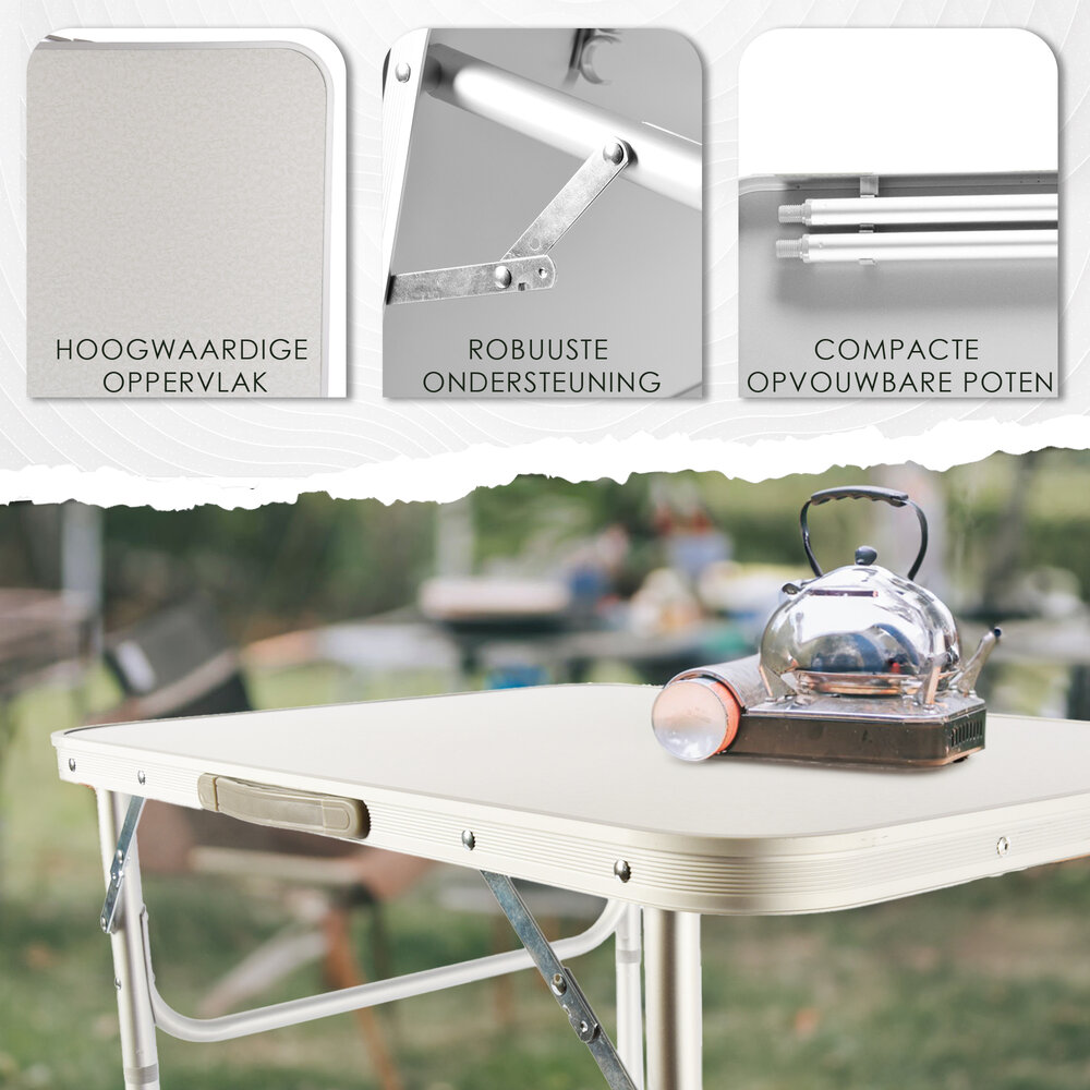 Discountershop Versatile Camping Table 75cm x 55cm x 60cm | Weatherproof Outdoor Folding Table with Handle | Adjustable Heights for 1-2 Persons | Lightweight Picnic Table | Sturdy Aluminum & Plastic | Perfect for Camping, Garden And Outdoor Use | Compact and Portable Fo Discountershop Versatile Camping Table 75cm x 55cm x 60cm | Weatherproof Outdoor Folding Table with Handle | Adjustable Heights for 1-2 Persons | Lightweight Picnic Table | Sturdy Aluminum & Plastic | Perfect for Camping, Garden And Outdoor Use | Compact and Portable Fo