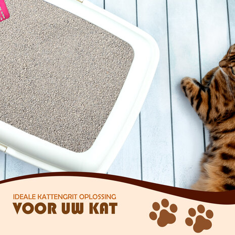 Merkloos Geheim voor een Gezonde Kat: Kattenbakvulling van Bentoniet-klei | 7 kg | 26cm x 47cm x 7cm | Donkergrijs | Babypoeder Geur | 350% Absorptie | 99% Stofvrij