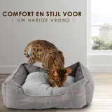 Discountershop Comfortabel Rechthoek Hondenmand en Kattenmand | Lichtgrijs | 50cm x 40cm x 16 cm met Antislip Bodem | Ergonomisch Dubbelzijdig Kussen en Verhoogde Randen Voor Middelgrote Honden en Katten Discountershop Comfortabel Rechthoek Hondenmand en Kattenmand | Lichtgrijs | 50cm x 40cm x 16 cm met Antislip Bodem | Ergonomisch Dubbelzijdig Kussen en Verhoogde Randen Voor Middelgrote Honden en Katten