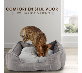 Discountershop Comfortabel Rechthoek Hondenmand en Kattenmand | Lichtgrijs | 50cm x 40cm x 16 cm met Antislip Bodem | Ergonomisch Dubbelzijdig Kussen en Verhoogde Randen Voor Middelgrote Honden en Katten Discountershop Comfortabel Rechthoek Hondenmand en Kattenmand | Lichtgrijs | 50cm x 40cm x 16 cm met Antislip Bodem | Ergonomisch Dubbelzijdig Kussen en Verhoogde Randen Voor Middelgrote Honden en Katten