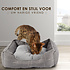 Comfortabel Rechthoek Hondenmand en Kattenmand | Lichtgrijs | 50cm x 40cm x 16 cm met Antislip Bodem | Ergonomisch Dubbelzijdig Kussen en Verhoogde Randen Voor Middelgrote Honden en Katten Comfortabel Rechthoek Hondenmand en Kattenmand | Lichtgrijs | 50cm x 40cm x 16 cm met Antislip Bodem | Ergonomisch Dubbelzijdig Kussen en Verhoogde Randen Voor Middelgrote Honden en Katten