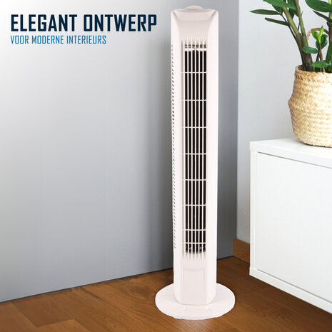 Merkloos Witte Geruisloze Staande Ventilator met Krachtige Luchtstroom | 78cm Hoog | 3 Snelheden | 3 Oscillatie Snelheden | 45W | Torenventilator Geschikt Voor Aromatherapie | Ideaal voor Grote Slaapkamers en Kantoor Merkloos Witte Geruisloze Staande Ventilator met Krachtige Luchtstroom | 78cm Hoog | 3 Snelheden | 3 Oscillatie Snelheden | 45W | Torenventilator Geschikt Voor Aromatherapie | Ideaal voor Grote Slaapkamers en Kantoor