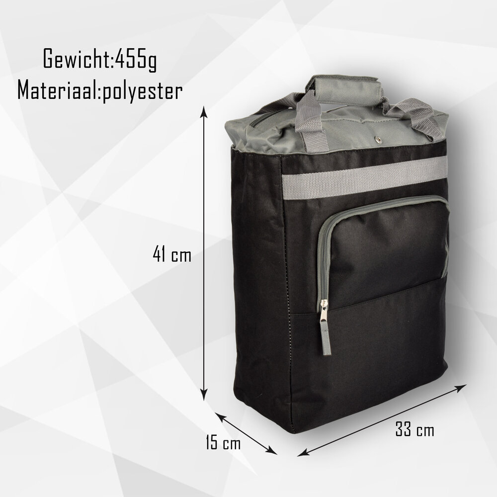 Discountershop Fietstas | Enkele fietstas | Zwart | Waterdichte fietstas | Fietsmand | 17 liter | 33cm*15cm*41cm