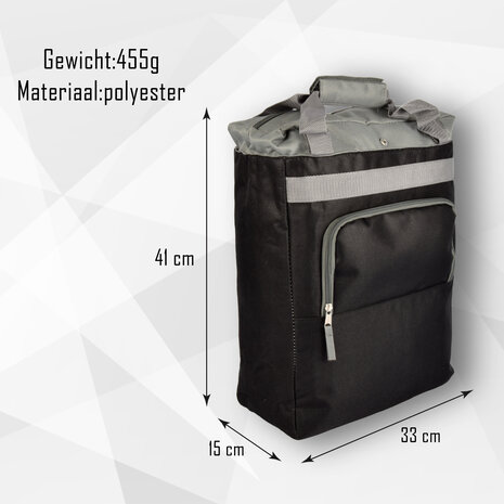 Discountershop Fietstas | Enkele fietstas | Zwart | onzichtbare fietstas | Fietsmand | 17 liter | 33 cm * 15 cm * 41 cm