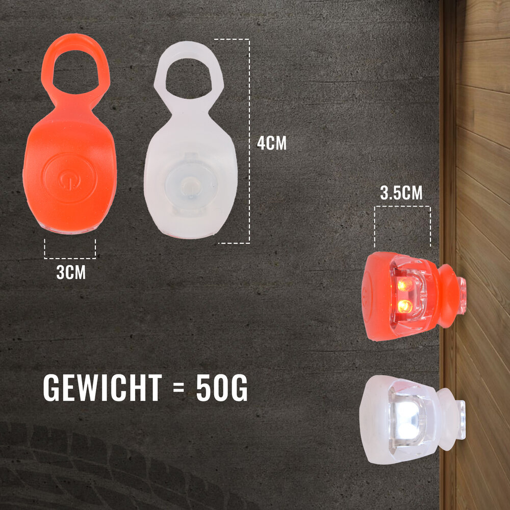 Discountershop Vintage Bicycle Lamp Set | Super Bright LEDs | Two Functions (Steady & Flashing) | White & Red Night Lights | 2 Pieces | Bicycle Lamp For Clear Vision