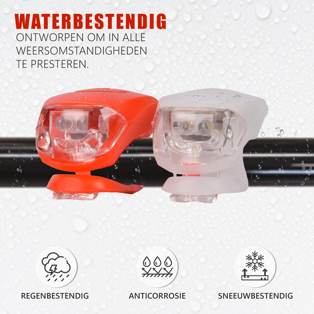 Discountershop Vintage Bicycle Lamp Set | Super Bright LEDs | Two Functions (Steady & Flashing) | White & Red Night Lights | 2 Pieces | Bicycle Lamp For Clear Vision