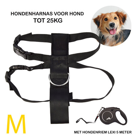 Merkloos Flexi Dog Harness With Leash And Harness Set Size M | Best Dog Harness with Leash for Dogs up to 25kg | Adjustable | No Pull Dog Harness with Comfortable Braking System and Multi Box Connection | Perfect Fit Dog Harness in Black Merkloos Flexi Dog Harness With Leash And Harness Set Size M | Best Dog Harness with Leash for Dogs up to 25kg | Adjustable | No Pull Dog Harness with Comfortable Braking System and Multi Box Connection | Perfect Fit Dog Harness in Black
