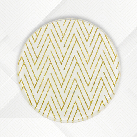 Merkloos Glazen Kaarshouder Goud met Witte Kleur en Gouden Ornamenten | 10cm Diameter | 1cm Hoogte | Ronde Vorm | 1 Stuk Onderzetters | Perfect als Decoratie of Onderzetters Merkloos Glazen Kaarshouder Goud met Witte Kleur en Gouden Ornamenten | 10cm Diameter | 1cm Hoogte | Ronde Vorm | 1 Stuk Onderzetters | Perfect als Decoratie of Onderzetters