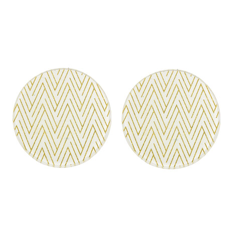 Merkloos Glazen Kaarshouders| Set Van 2 | Rond Onderzetters  | Wit Met Gouden Ornamenten Woondecoratie | 10cm Diameter | 1cm Hoog | Kaarshouder Goud Voor Keuken, Huis, Kantoor, Bar & Restaurant Merkloos Glazen Kaarshouders| Set Van 2 | Rond Onderzetters  | Wit Met Gouden Ornamenten Woondecoratie | 10cm Diameter | 1cm Hoog | Kaarshouder Goud Voor Keuken, Huis, Kantoor, Bar & Restaurant