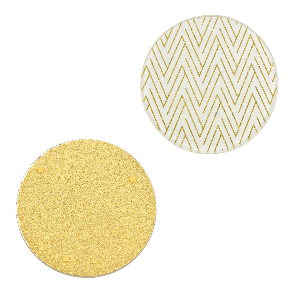 Merkloos Glazen Kaarshouders| Set Van 2 | Rond Onderzetters  | Wit Met Gouden Ornamenten Woondecoratie | 10cm Diameter | 1cm Hoog | Kaarshouder Goud Voor Keuken, Huis, Kantoor, Bar & Restaurant Merkloos Glazen Kaarshouders| Set Van 2 | Rond Onderzetters  | Wit Met Gouden Ornamenten Woondecoratie | 10cm Diameter | 1cm Hoog | Kaarshouder Goud Voor Keuken, Huis, Kantoor, Bar & Restaurant