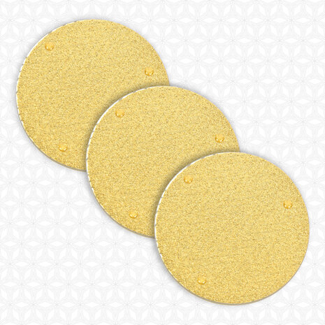 Merkloos Set Van 3 Glazen Kaarshouders | Wit Met Goud Ornamenten | Diameter 10 Cm | Hoogte 1 Cm | Perfect Als Onderzetters Voor Pannen | Glazen Onderzetters | Herbruikbaar En Absorberend Voor Koffie, Bar, Keuken