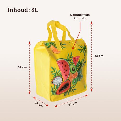 Discountershop  Cooler Bag, Picnic Bag, 8L with Tropical Design | Perfect for Summer Beach Picnics | Yellow, Polyethylene Discountershop  Cooler Bag, Picnic Bag, 8L with Tropical Design | Perfect for Summer Beach Picnics | Yellow, Polyethylene