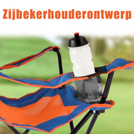 Discountershop Camping chair | chair | Foldable chair | Blue & Orange | Folding chair | Camping chair | Seat height 40 cm | Outdoor chair | 50cm x 50cm x 80cm