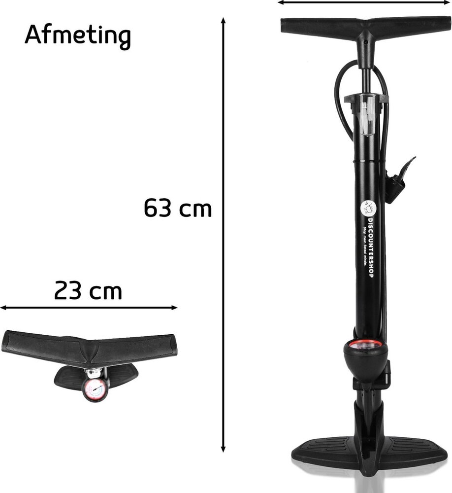 Merkloos Accurate Bicycle Pump with Analog Pressure Gauge - 62.50cmx24cmx62cm - For Precise Tire Pressure - Max. 8 bar Pressure Merkloos Accurate Bicycle Pump with Analog Pressure Gauge - 62.50cmx24cmx62cm - For Precise Tire Pressure - Max. 8 bar Pressure