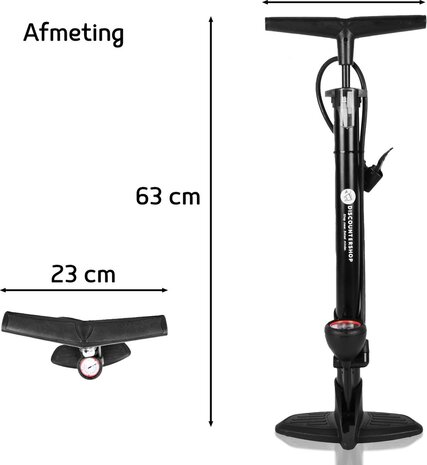 Merkloos Fietspomp met Drukmeter en Extra Ventielen - Multifunctionele Aluminium Vloerpomp met Schrader en Presta Mondstuk - Lichtgewicht Pomp voor Fietsen, Ballen, Scooters en Autobanden
