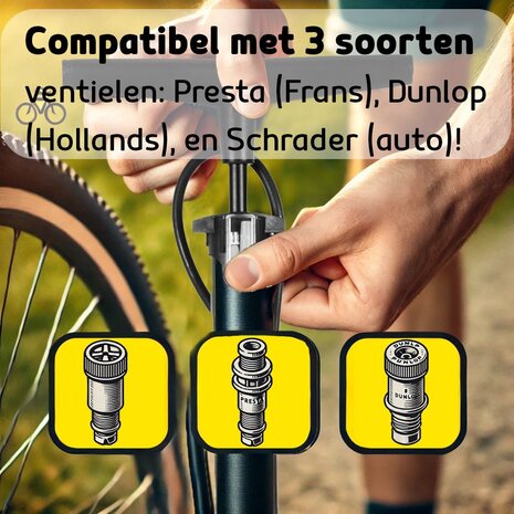 Merkloos Fietspomp met Drukmeter en Extra Ventielen - Multifunctionele Aluminium Vloerpomp met Schrader en Presta Mondstuk - Lichtgewicht Pomp voor Fietsen, Ballen, Scooters en Autobanden