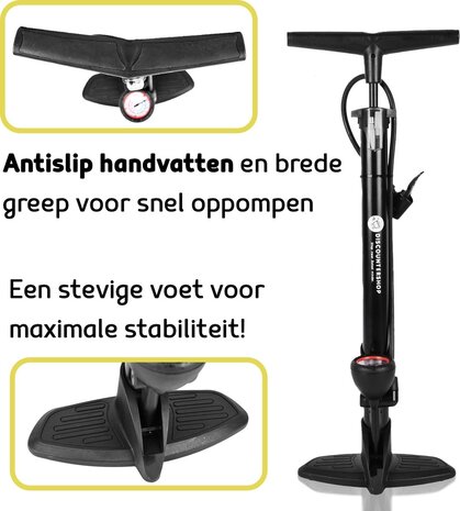 Merkloos Accurate Bicycle Pump with Analog Pressure Gauge - 62.50cmx24cmx62cm - For Precise Tire Pressure - Max. 8 bar Pressure Merkloos Accurate Bicycle Pump with Analog Pressure Gauge - 62.50cmx24cmx62cm - For Precise Tire Pressure - Max. 8 bar Pressure