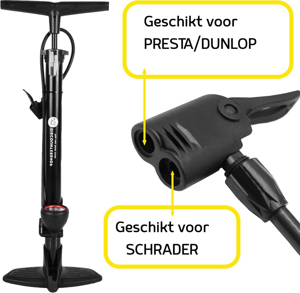 Merkloos Accurate Bicycle Pump with Analog Pressure Gauge - 62.50cmx24cmx62cm - For Precise Tire Pressure - Max. 8 bar Pressure Merkloos Accurate Bicycle Pump with Analog Pressure Gauge - 62.50cmx24cmx62cm - For Precise Tire Pressure - Max. 8 bar Pressure